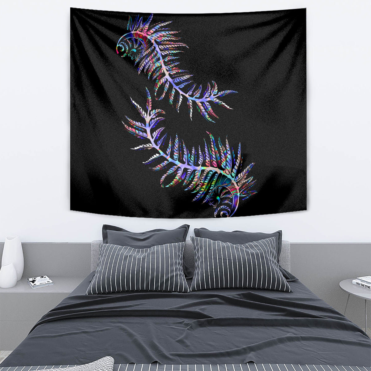 New Zealand Tapestry Aotearoa Silver Fern Mixed Papua Shell Purple Vibe - Wonder Print Shop