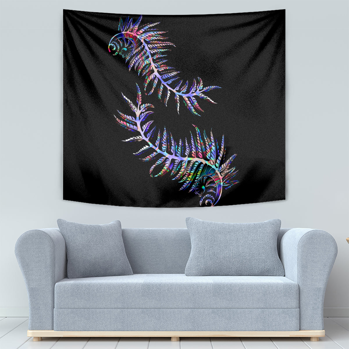 New Zealand Tapestry Aotearoa Silver Fern Mixed Papua Shell Purple Vibe - Wonder Print Shop