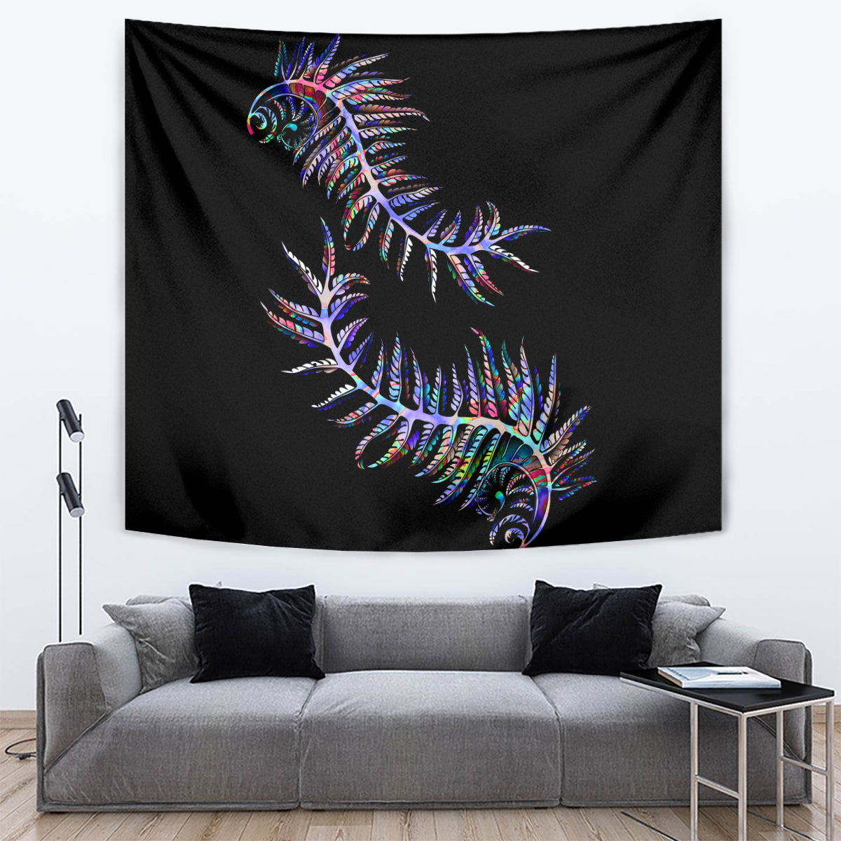New Zealand Tapestry Aotearoa Silver Fern Mixed Papua Shell Purple Vibe - Wonder Print Shop