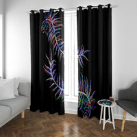 New Zealand Window Curtain Aotearoa Silver Fern Mixed Papua Shell Purple Vibe - Wonder Print Shop