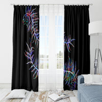 New Zealand Window Curtain Aotearoa Silver Fern Mixed Papua Shell Purple Vibe - Wonder Print Shop