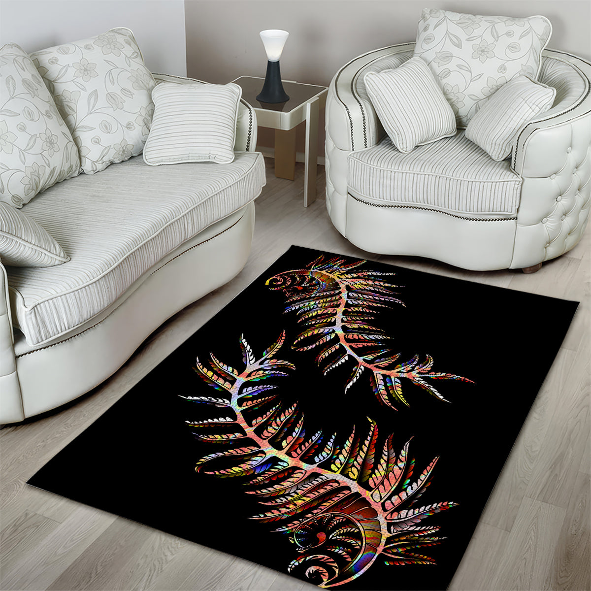 New Zealand Area Rug Aotearoa Silver Fern Mixed Papua Shell Red Vibe LT9 - Wonder Print Shop