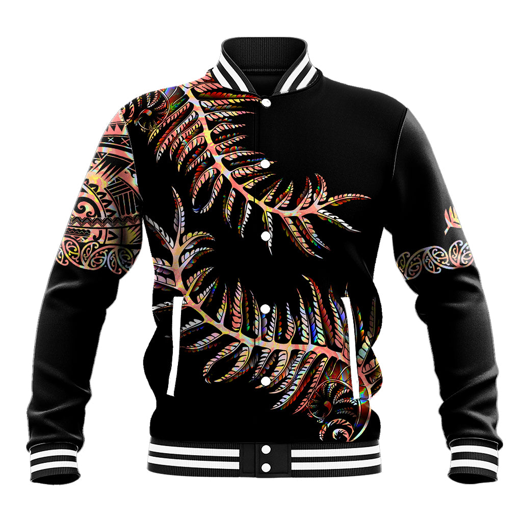 New Zealand Baseball Jacket Aotearoa Silver Fern Mixed Papua Shell Red Vibe LT9 - Wonder Print Shop