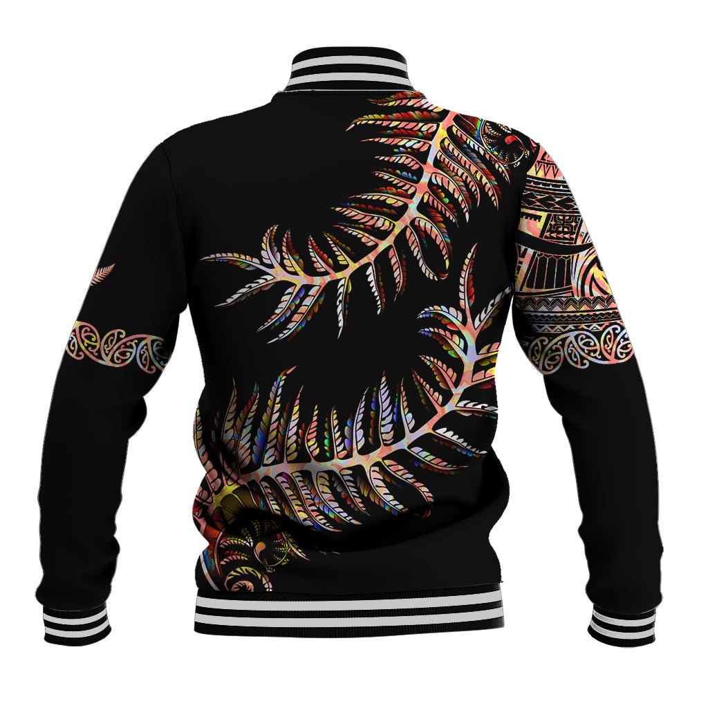 New Zealand Baseball Jacket Aotearoa Silver Fern Mixed Papua Shell Red Vibe LT9 - Wonder Print Shop