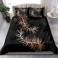New Zealand Bedding Set Aotearoa Silver Fern Mixed Papua Shell Red Vibe LT9 - Wonder Print Shop