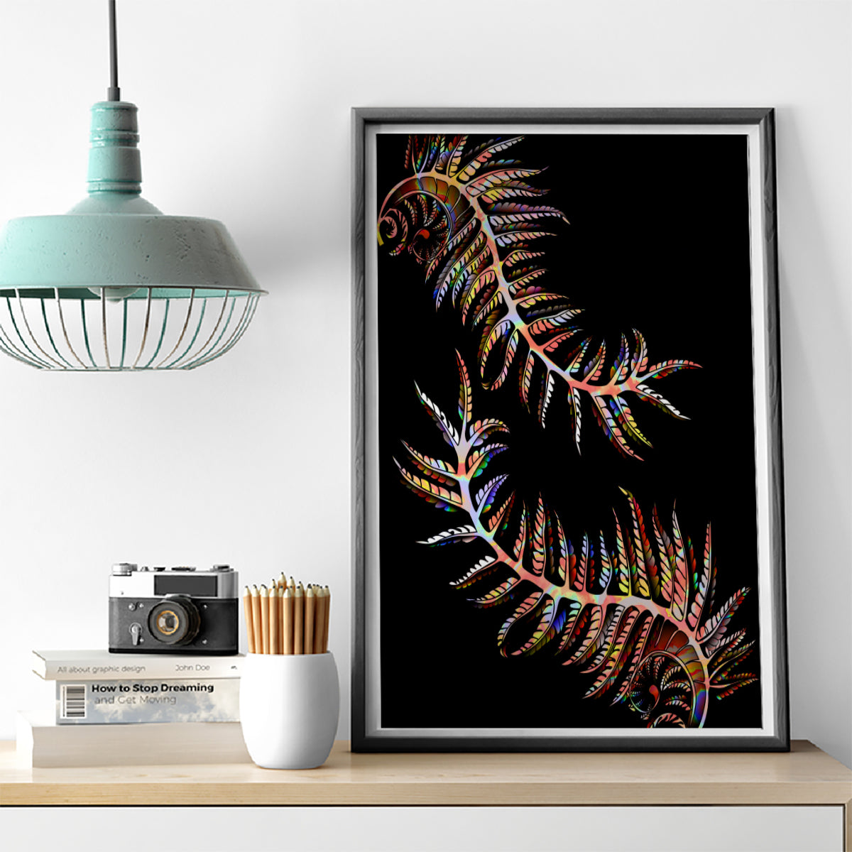 New Zealand Canvas Wall Art Aotearoa Silver Fern Mixed Papua Shell Red Vibe LT9 - Wonder Print Shop