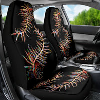 New Zealand Car Seat Cover Aotearoa Silver Fern Mixed Papua Shell Red Vibe LT9 - Wonder Print Shop