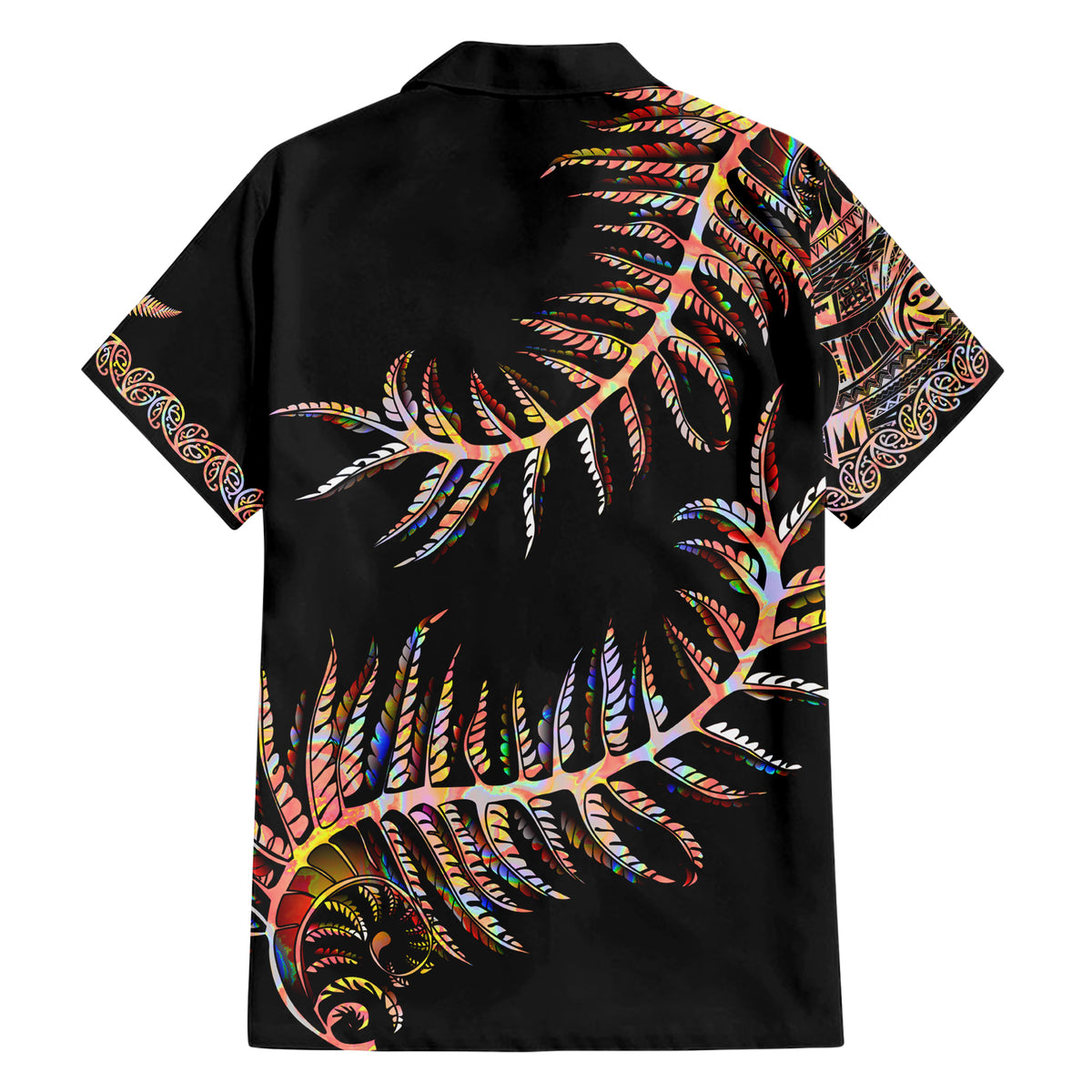New Zealand Family Matching Short Sleeve Bodycon Dress and Hawaiian Shirt Aotearoa Silver Fern Mixed Papua Shell Red Vibe - Wonder Print Shop