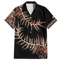 New Zealand Hawaiian Shirt Aotearoa Silver Fern Mixed Papua Shell Red Vibe - Wonder Print Shop