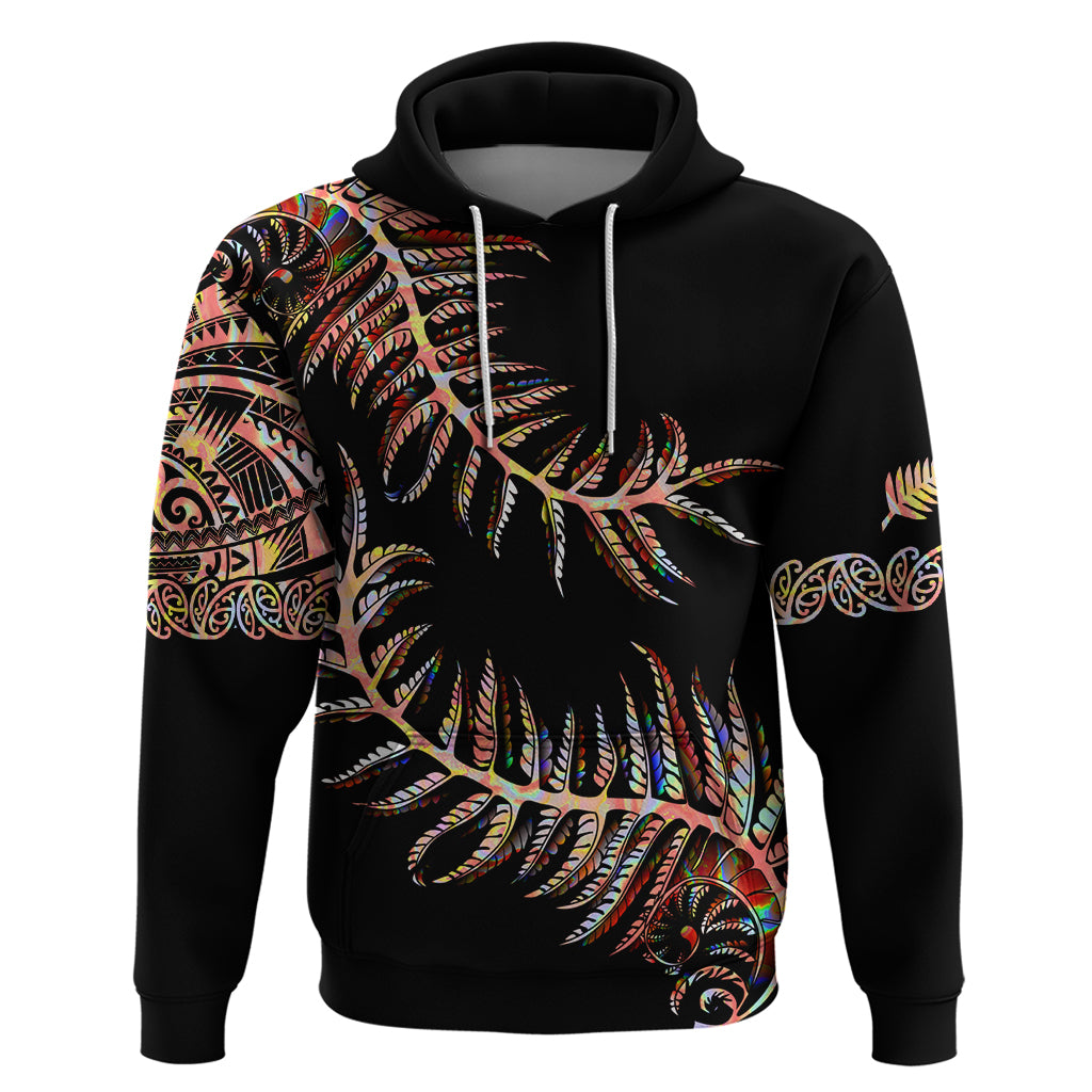 New Zealand Hoodie Aotearoa Silver Fern Mixed Papua Shell Red Vibe - Wonder Print Shop