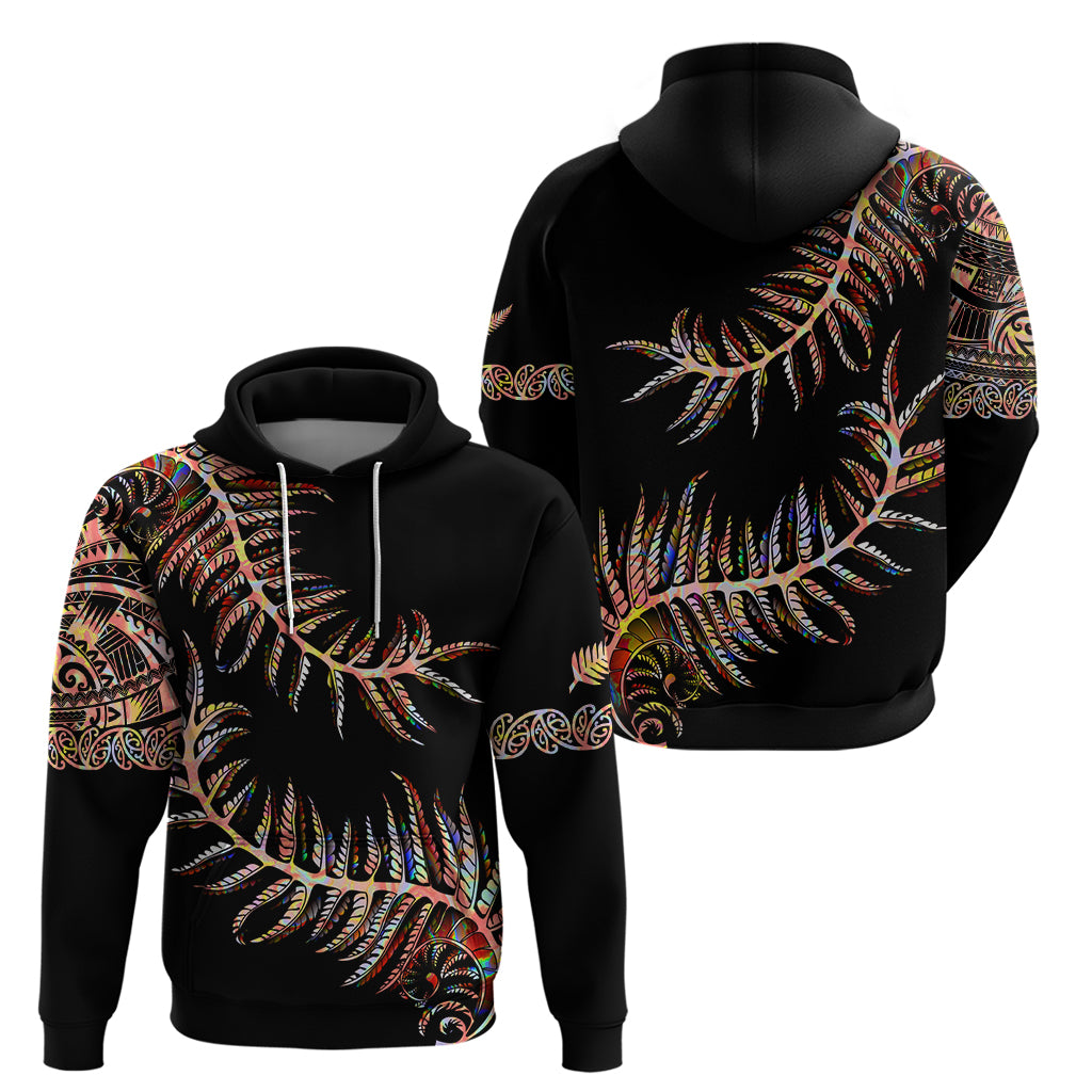 New Zealand Hoodie Aotearoa Silver Fern Mixed Papua Shell Red Vibe - Wonder Print Shop