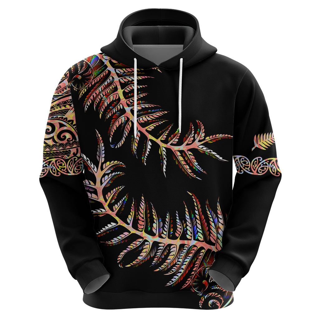 New Zealand Hoodie Aotearoa Silver Fern Mixed Papua Shell Red Vibe - Wonder Print Shop