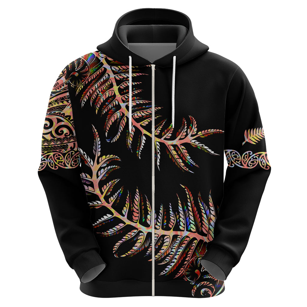 New Zealand Hoodie Aotearoa Silver Fern Mixed Papua Shell Red Vibe - Wonder Print Shop