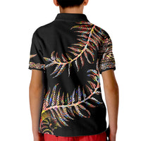 New Zealand Kid Polo Shirt Aotearoa Silver Fern Mixed Papua Shell Red Vibe - Wonder Print Shop