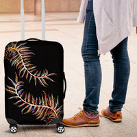 New Zealand Luggage Cover Aotearoa Silver Fern Mixed Papua Shell Red Vibe - Wonder Print Shop