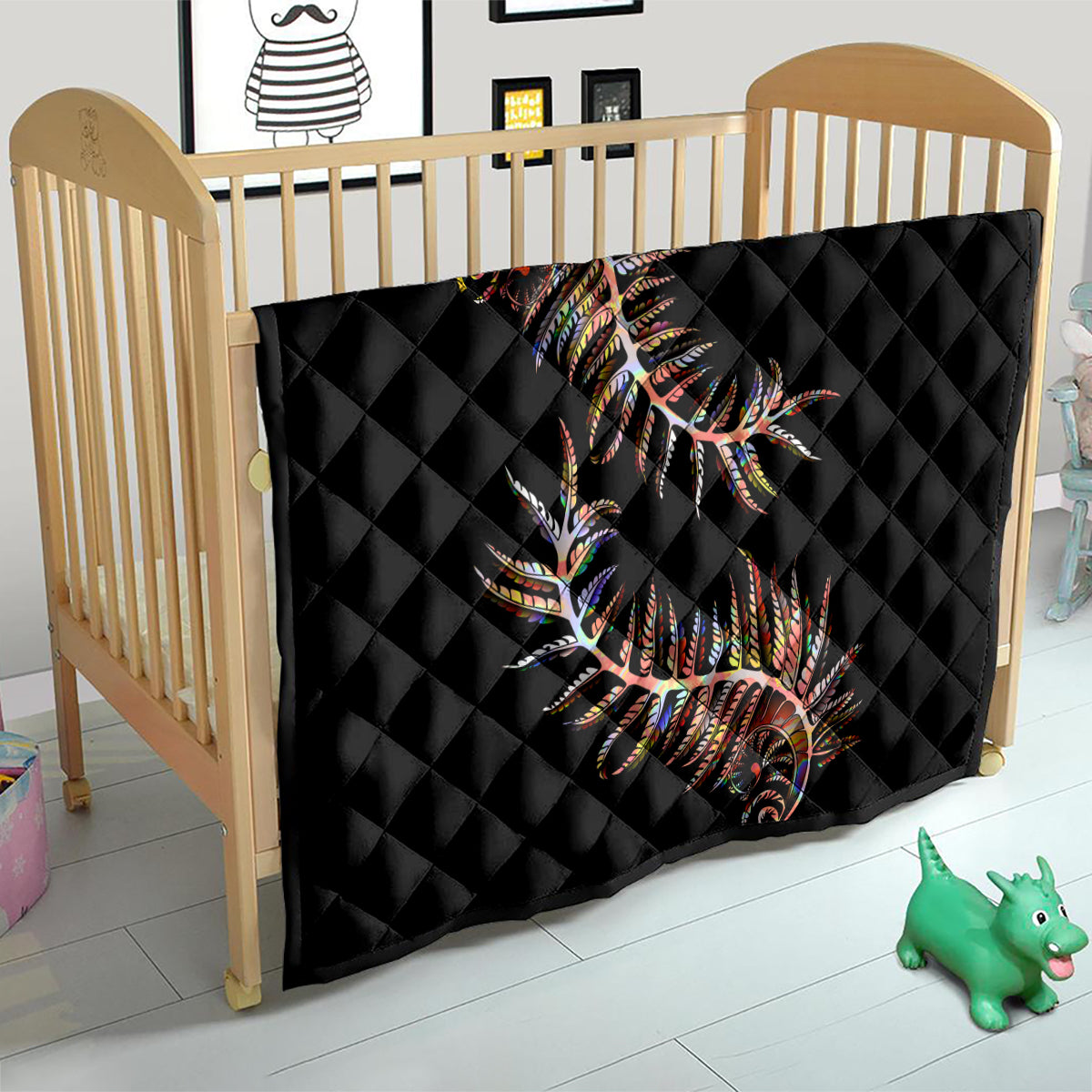 New Zealand Quilt Aotearoa Silver Fern Mixed Papua Shell Red Vibe - Wonder Print Shop