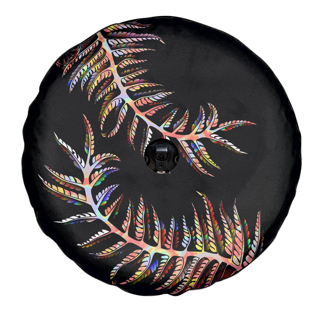 New Zealand Spare Tire Cover Aotearoa Silver Fern Mixed Papua Shell Red Vibe - Wonder Print Shop