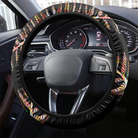 New Zealand Steering Wheel Cover Aotearoa Silver Fern Mixed Papua Shell Red Vibe - Wonder Print Shop