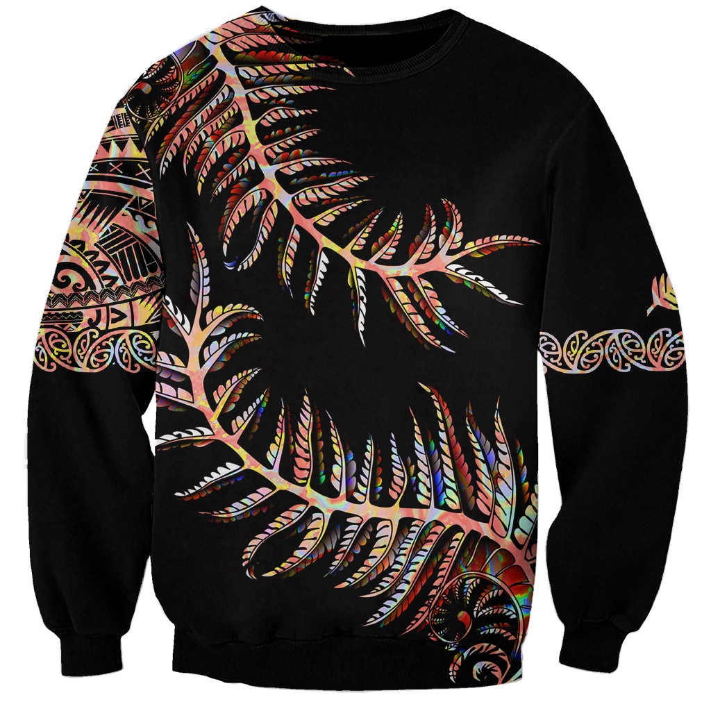 New Zealand Sweatshirt Aotearoa Silver Fern Mixed Papua Shell Red Vibe - Wonder Print Shop