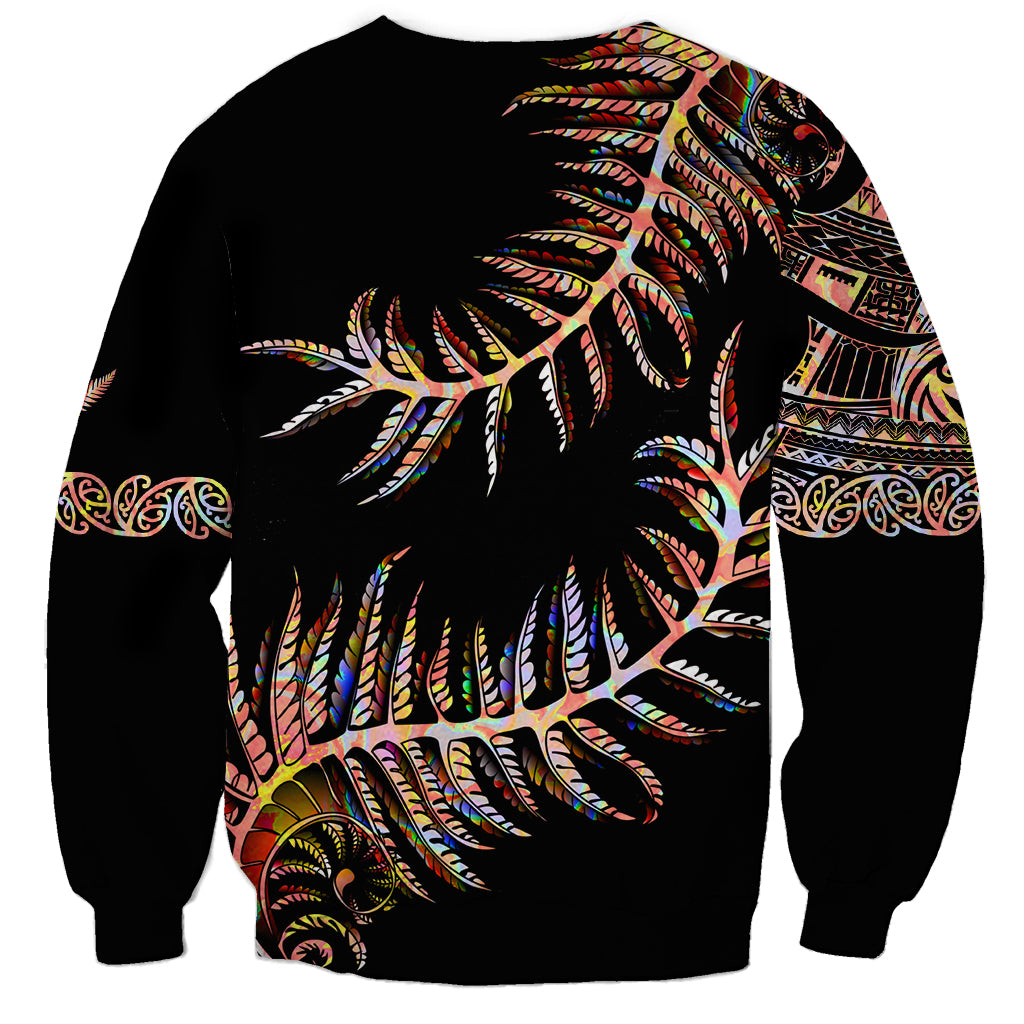 New Zealand Sweatshirt Aotearoa Silver Fern Mixed Papua Shell Red Vibe - Wonder Print Shop