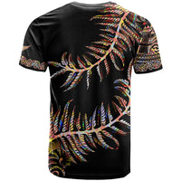 New Zealand T Shirt Aotearoa Silver Fern Mixed Papua Shell Red Vibe - Wonder Print Shop