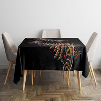 New Zealand Tablecloth Aotearoa Silver Fern Mixed Papua Shell Red Vibe - Wonder Print Shop