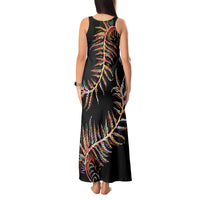 New Zealand Tank Maxi Dress Aotearoa Silver Fern Mixed Papua Shell Red Vibe - Wonder Print Shop