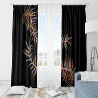 New Zealand Window Curtain Aotearoa Silver Fern Mixed Papua Shell Red Vibe - Wonder Print Shop