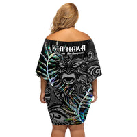 New Zealand Rugby Family Matching Off Shoulder Short Dress and Hawaiian Shirt NZ Black Fern Champions History With Papua Shell LT9 - Wonder Print Shop