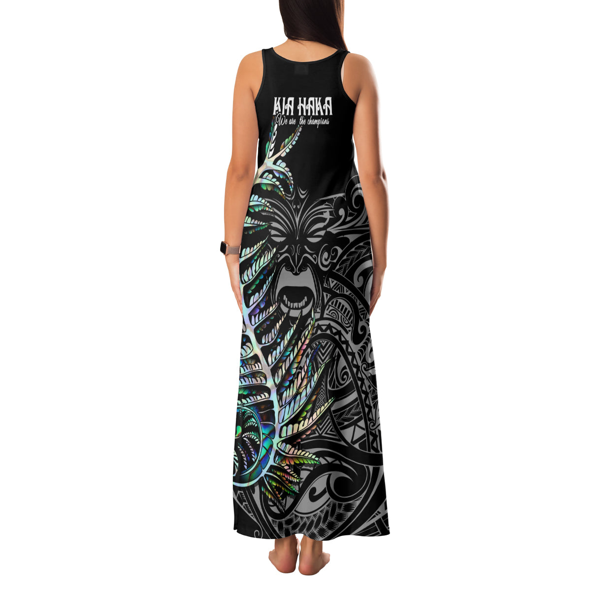New Zealand Rugby Family Matching Tank Maxi Dress and Hawaiian Shirt NZ Black Fern Champions History With Papua Shell - Wonder Print Shop