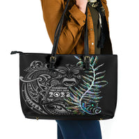 New Zealand Rugby Leather Tote Bag NZ Black Fern Champions History With Papua Shell - Wonder Print Shop