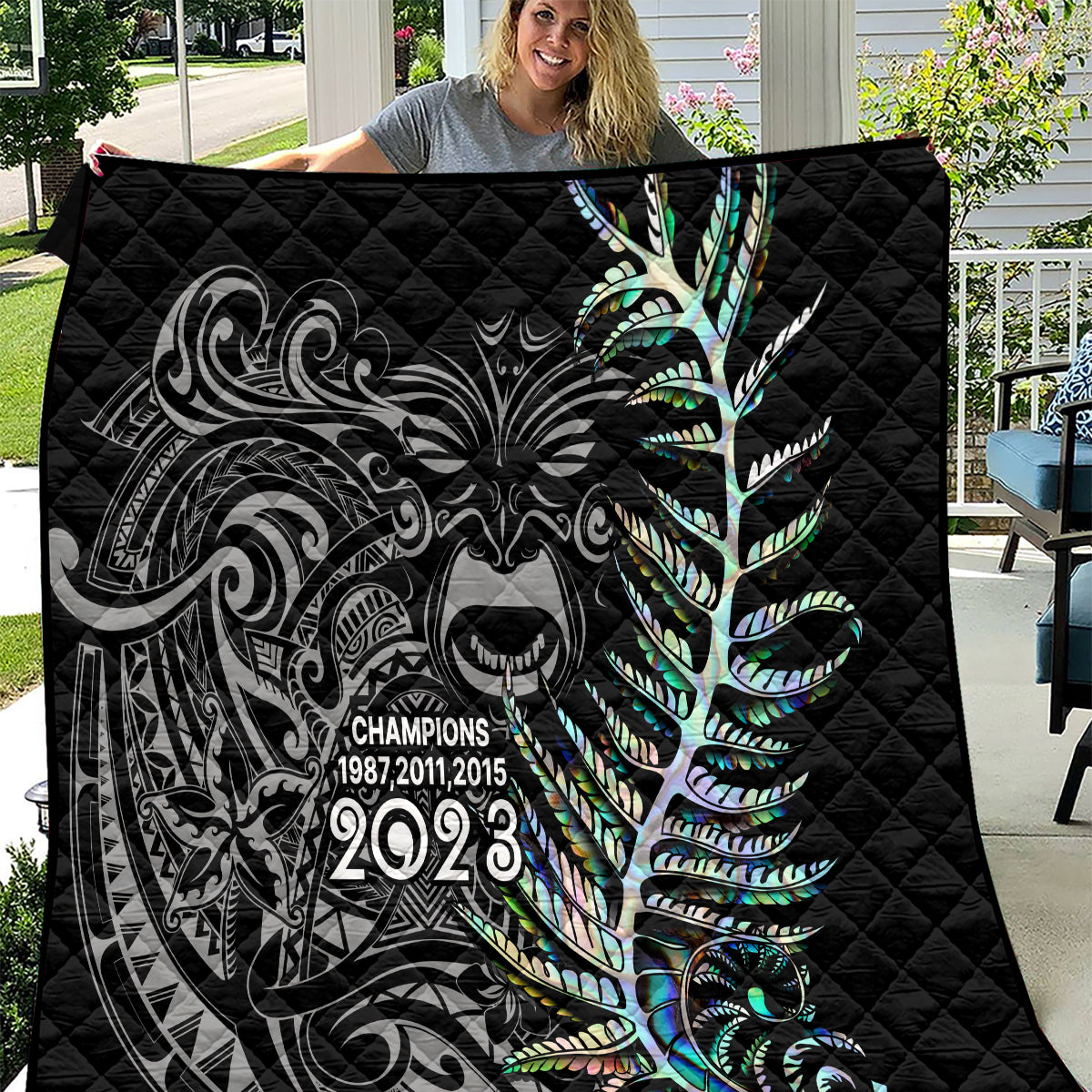 New Zealand Rugby Quilt NZ Black Fern Champions History With Papua Shell - Wonder Print Shop