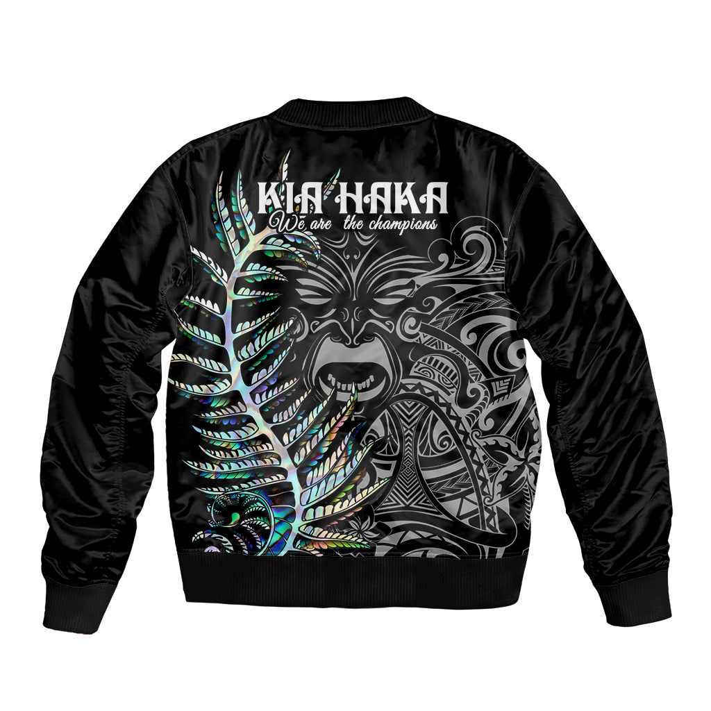 New Zealand Rugby Sleeve Zip Bomber Jacket NZ Black Fern Champions History With Papua Shell - Wonder Print Shop