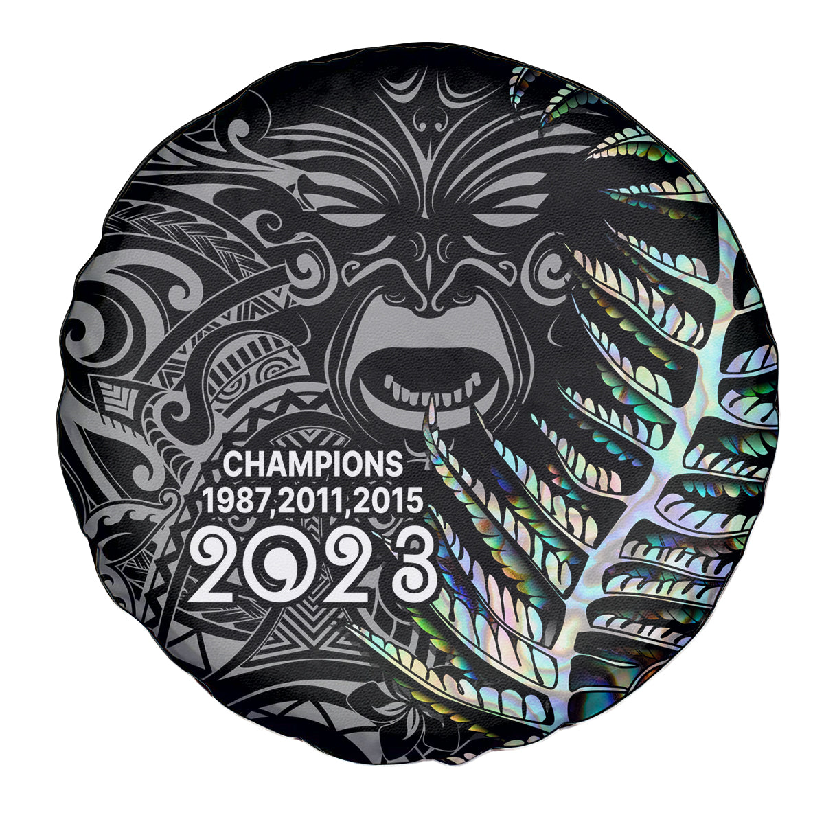 New Zealand Rugby Spare Tire Cover NZ Black Fern Champions History With Papua Shell - Wonder Print Shop
