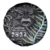 New Zealand Rugby Spare Tire Cover NZ Black Fern Champions History With Papua Shell - Wonder Print Shop