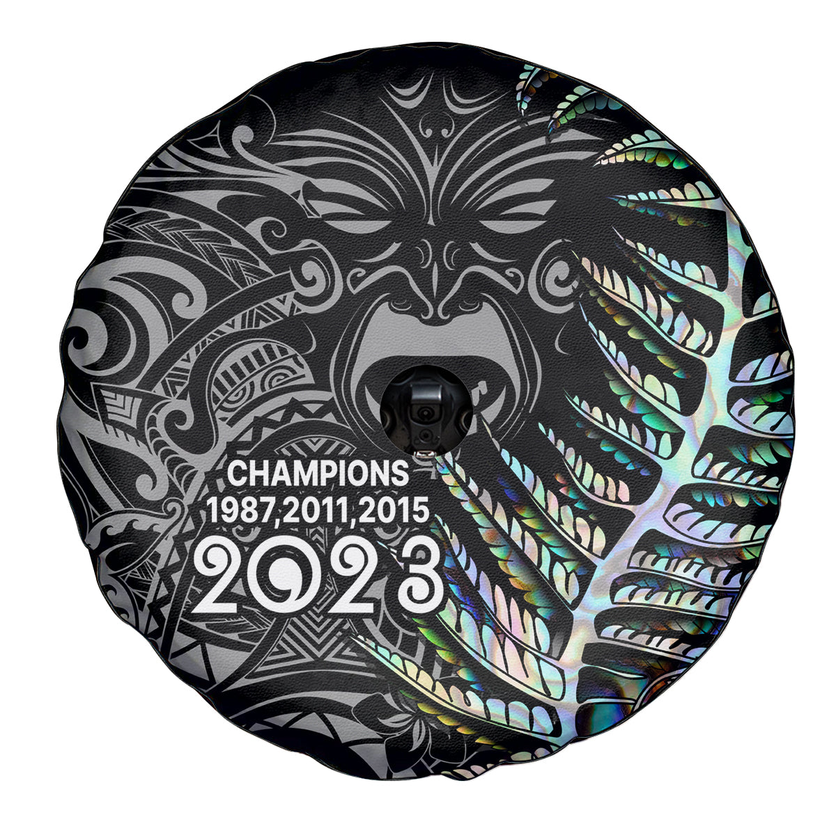 New Zealand Rugby Spare Tire Cover NZ Black Fern Champions History With Papua Shell - Wonder Print Shop