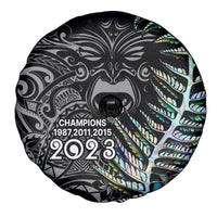 New Zealand Rugby Spare Tire Cover NZ Black Fern Champions History With Papua Shell - Wonder Print Shop