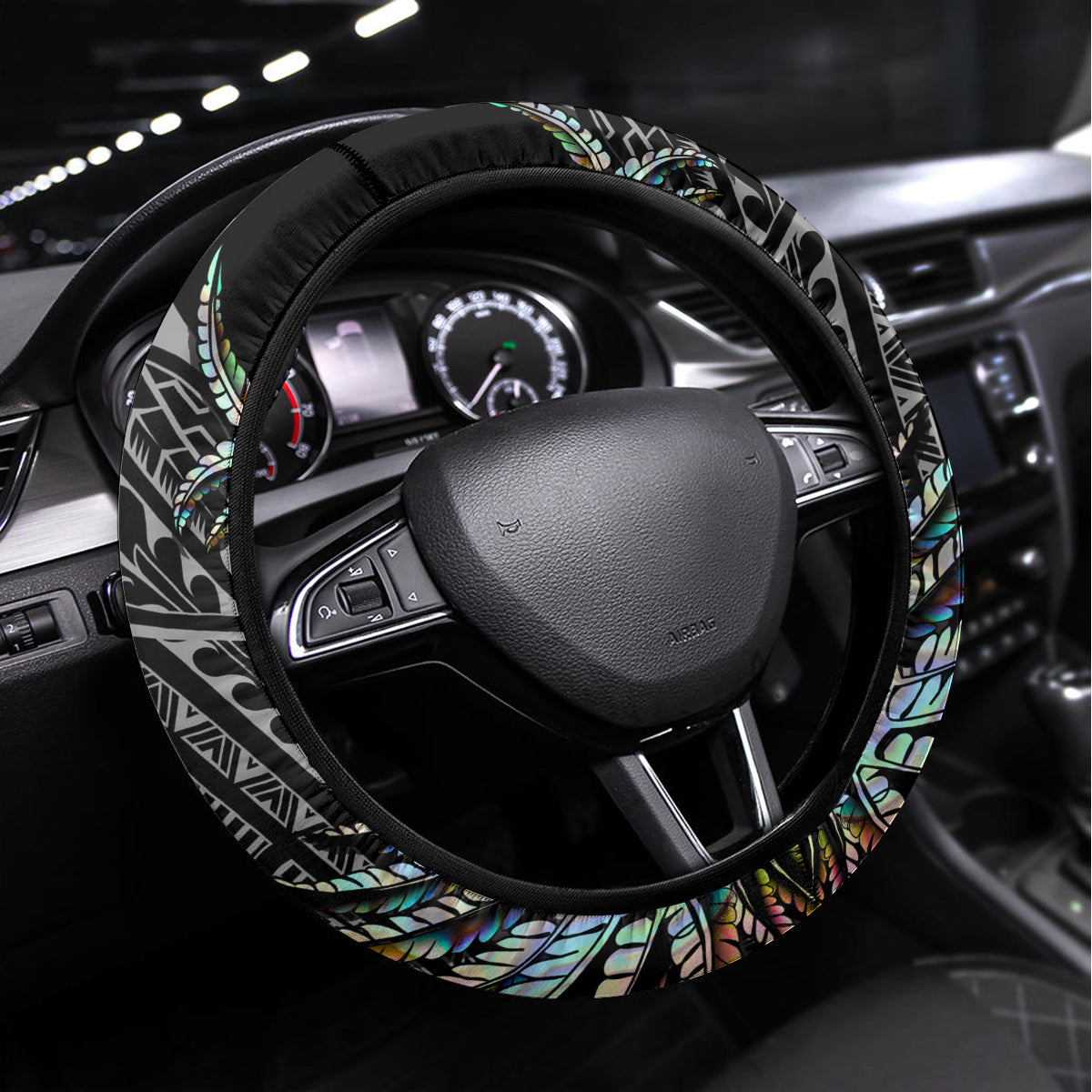 New Zealand Rugby Steering Wheel Cover NZ Black Fern Champions History With Papua Shell - Wonder Print Shop