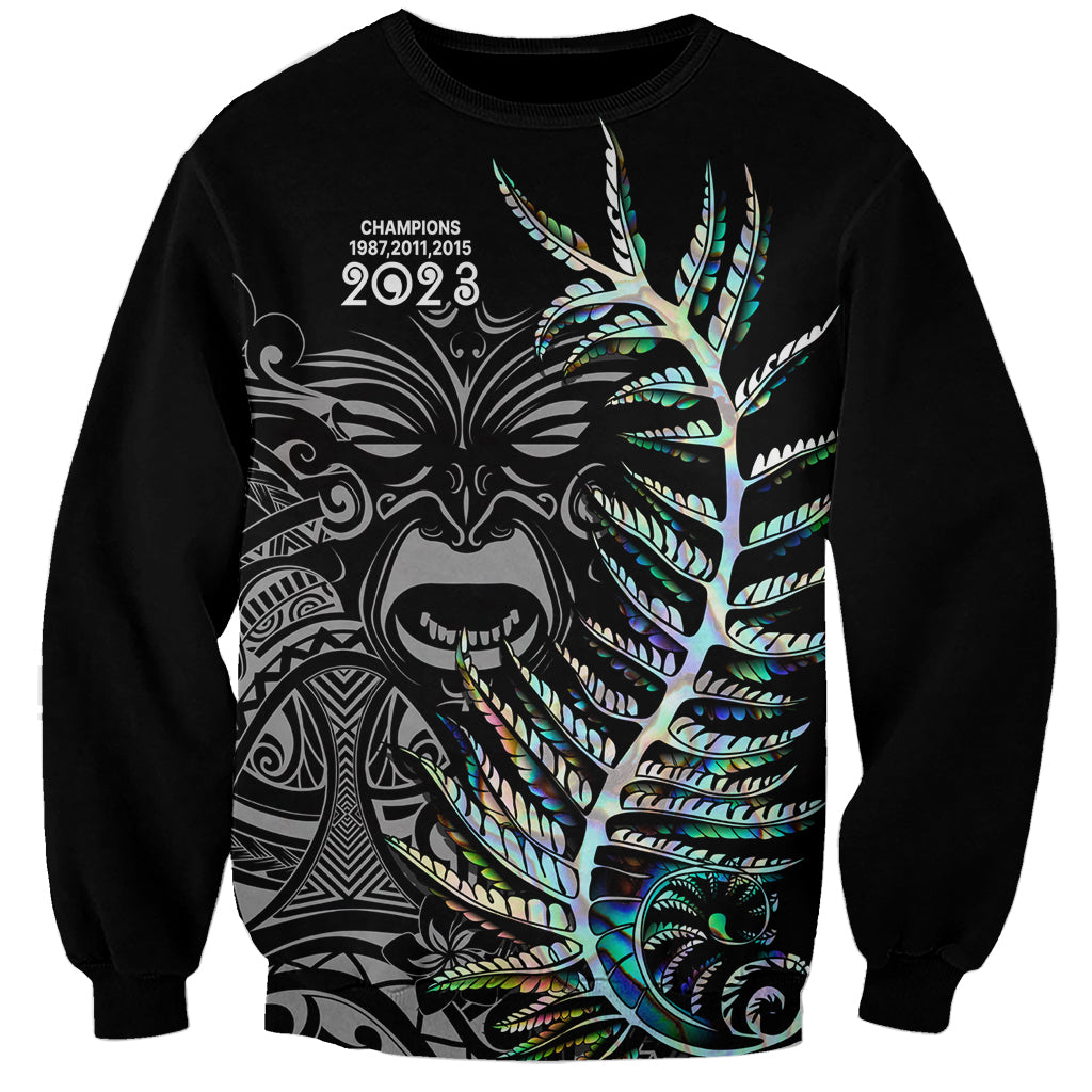 New Zealand Rugby Sweatshirt NZ Black Fern Champions History With Papua Shell - Wonder Print Shop