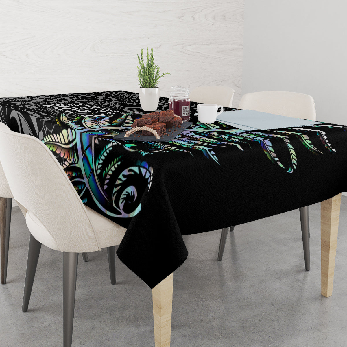 New Zealand Rugby Tablecloth NZ Black Fern Champions History With Papua Shell - Wonder Print Shop
