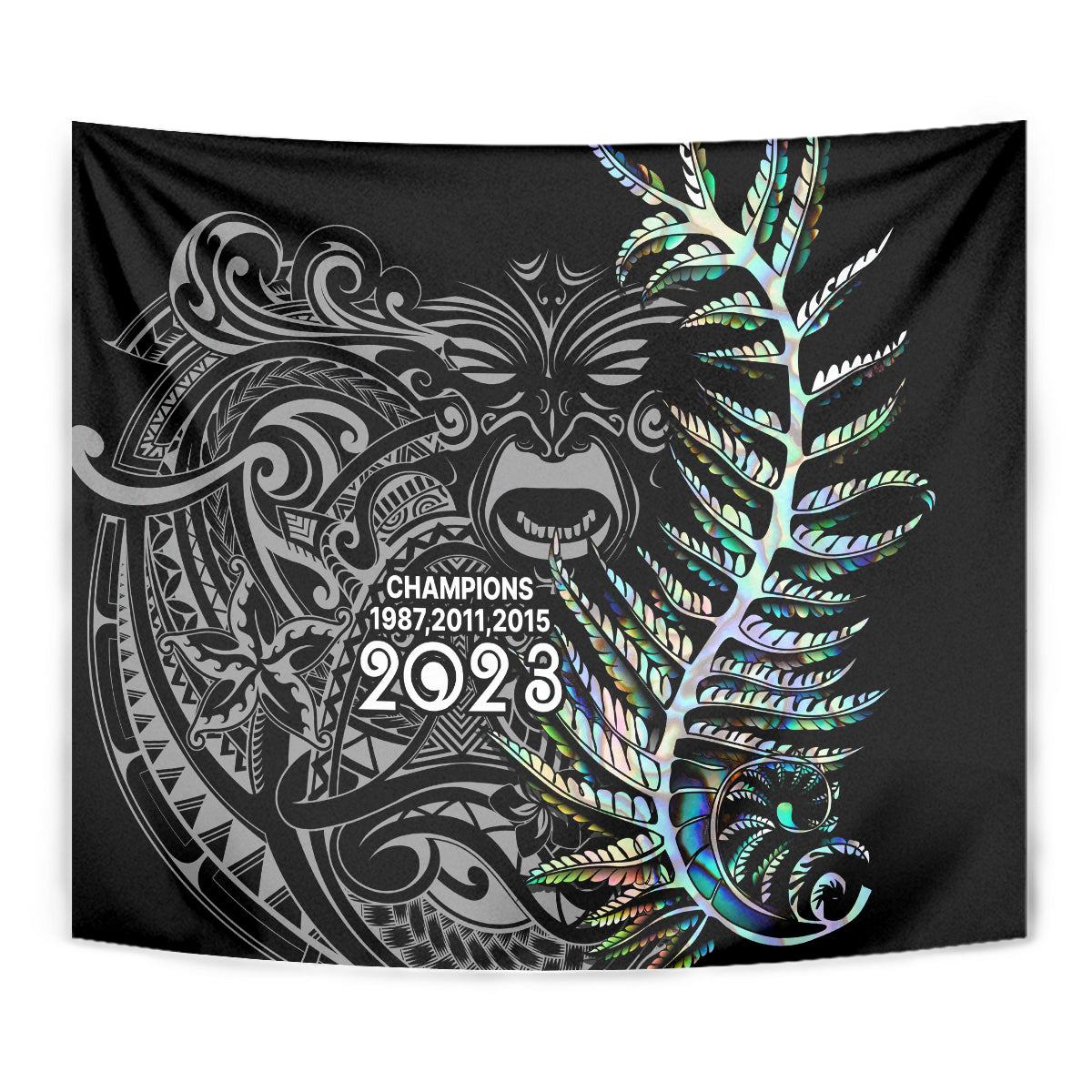 New Zealand Rugby Tapestry NZ Black Fern Champions History With Papua Shell - Wonder Print Shop
