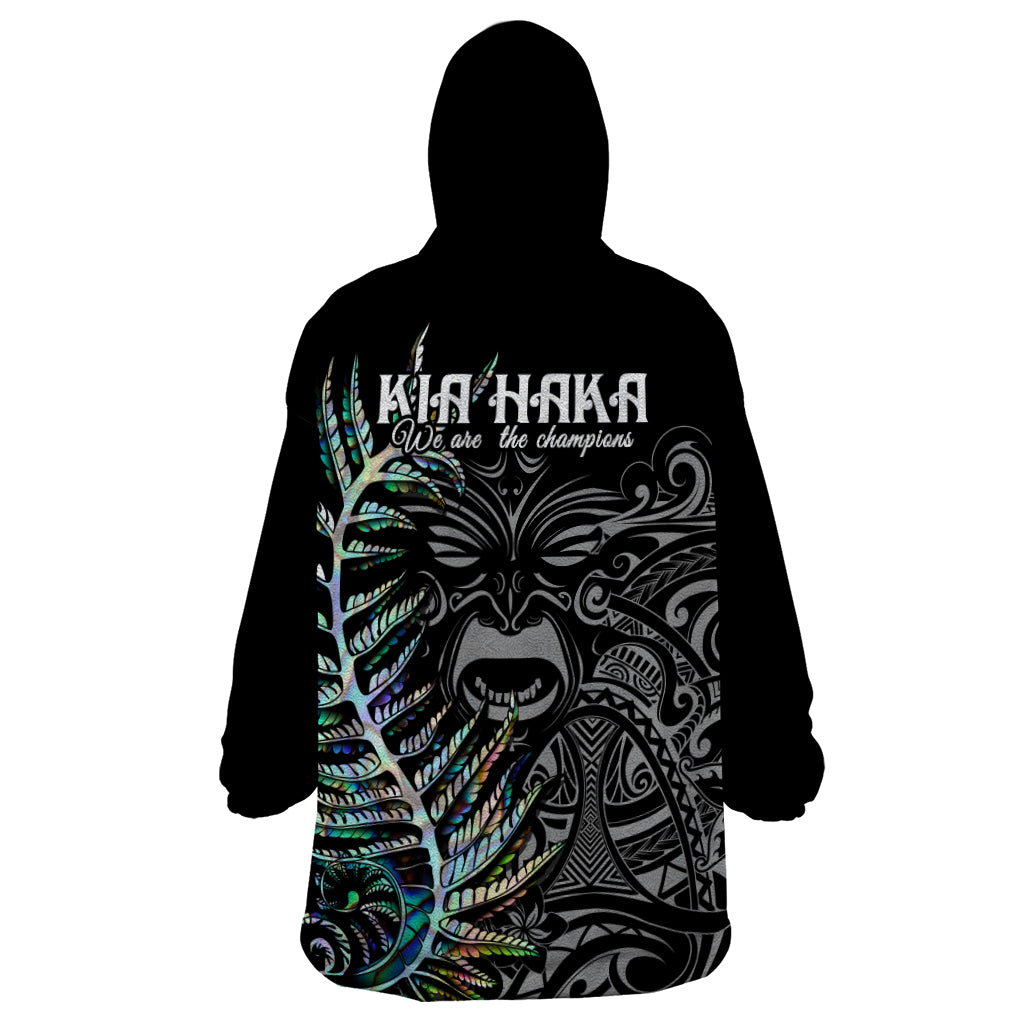 New Zealand Rugby Wearable Blanket Hoodie NZ Black Fern Champions History With Papua Shell - Wonder Print Shop