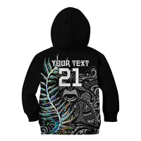 Custom New Zealand Rugby Kid Hoodie NZ Black Fern Champions History With Papua Shell - Wonder Print Shop