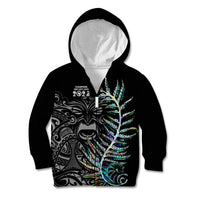 Custom New Zealand Rugby Kid Hoodie NZ Black Fern Champions History With Papua Shell - Wonder Print Shop