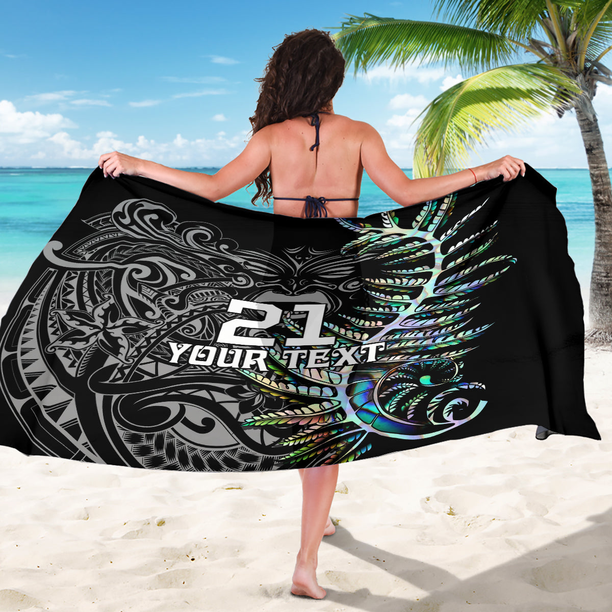Custom New Zealand Rugby Sarong NZ Black Fern Champions History With Papua Shell - Wonder Print Shop