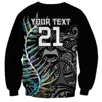 Custom New Zealand Rugby Sweatshirt NZ Black Fern Champions History With Papua Shell - Wonder Print Shop
