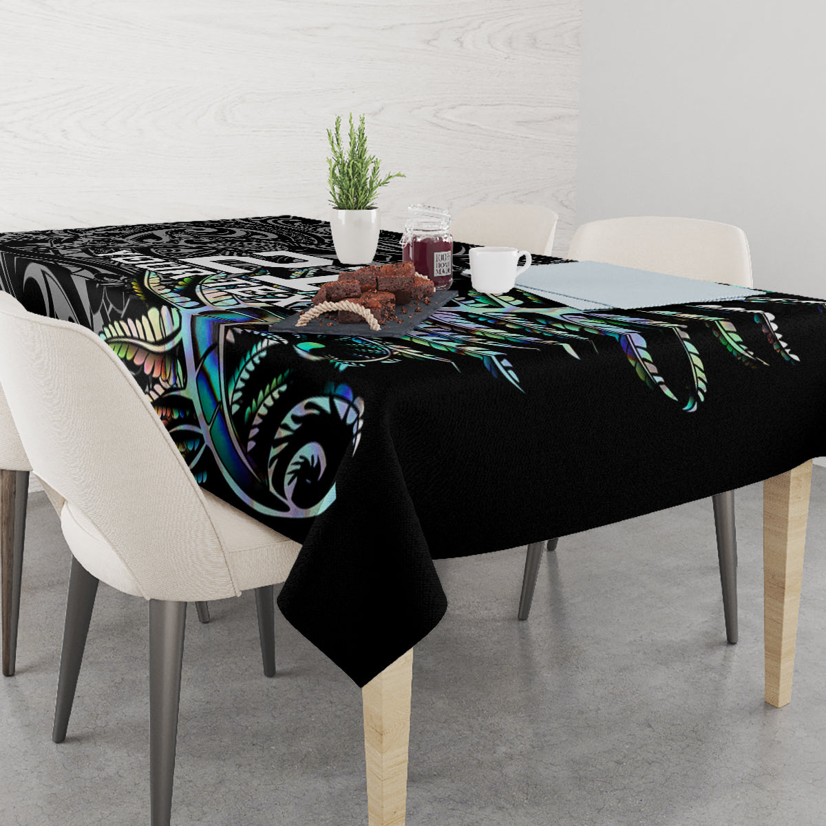 Custom New Zealand Rugby Tablecloth NZ Black Fern Champions History With Papua Shell - Wonder Print Shop