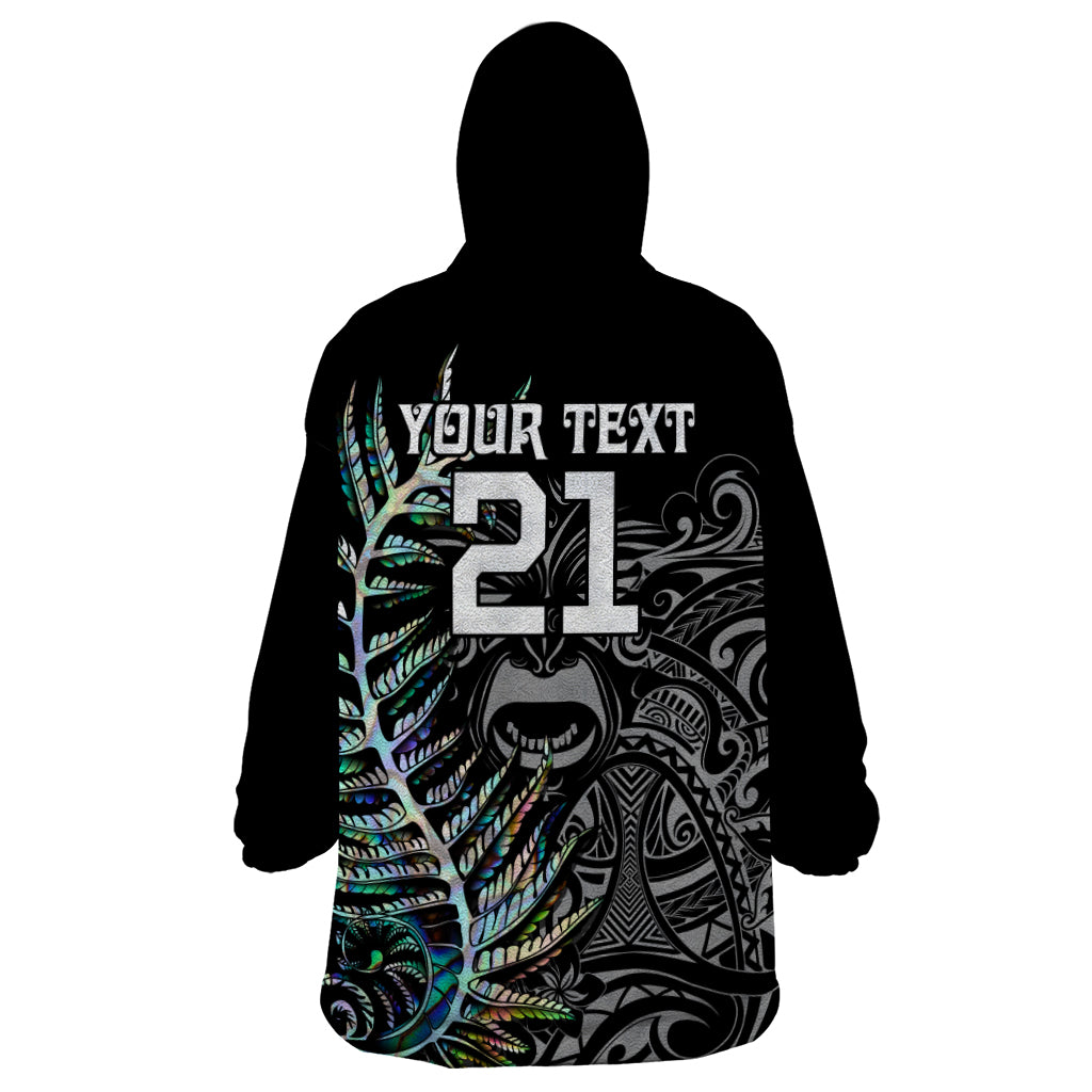 Custom New Zealand Rugby Wearable Blanket Hoodie NZ Black Fern Champions History With Papua Shell - Wonder Print Shop