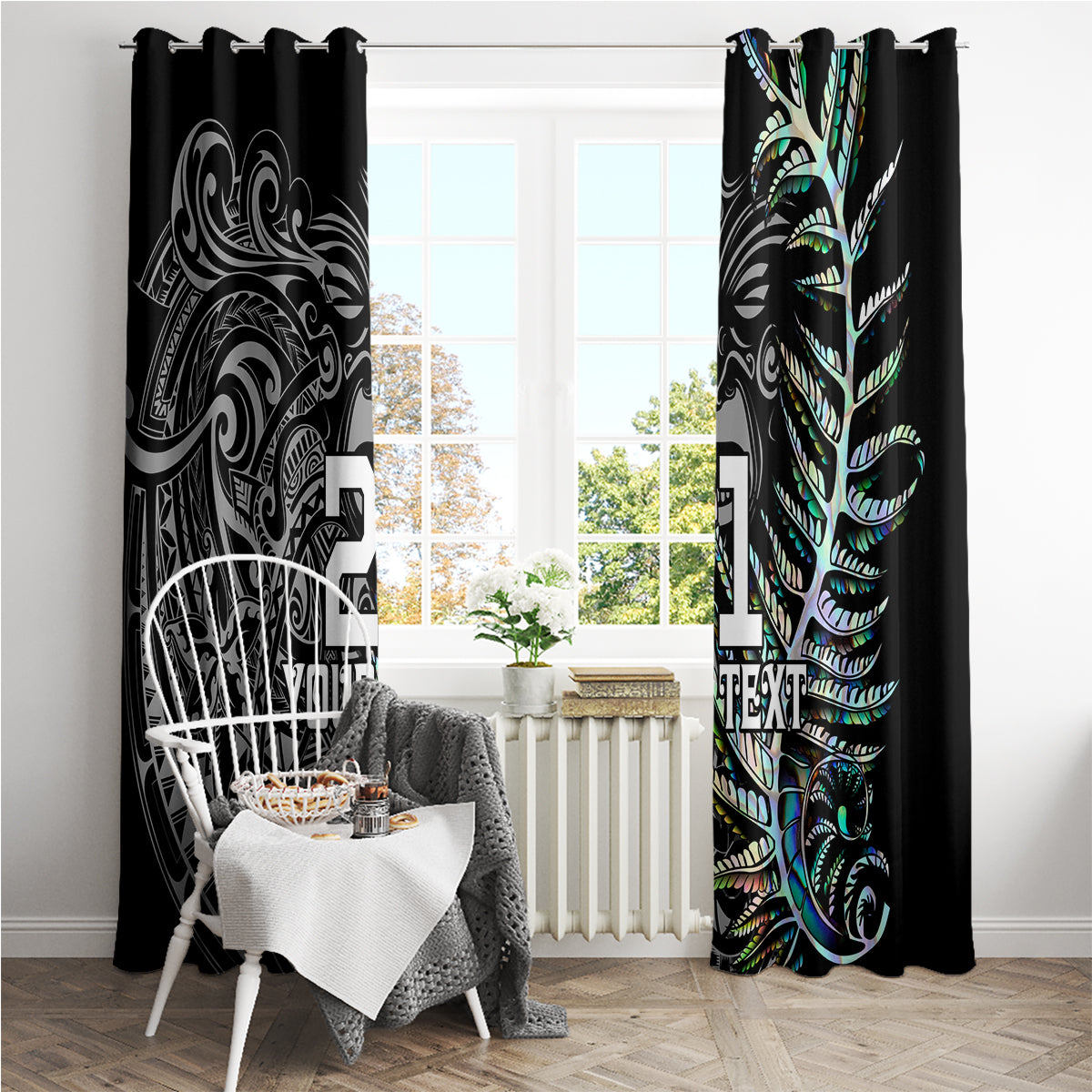 Custom New Zealand Rugby Window Curtain NZ Black Fern Champions History With Papua Shell - Wonder Print Shop