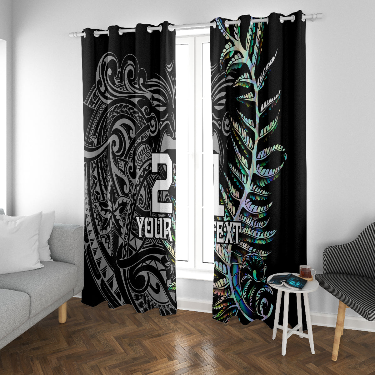 Custom New Zealand Rugby Window Curtain NZ Black Fern Champions History With Papua Shell - Wonder Print Shop